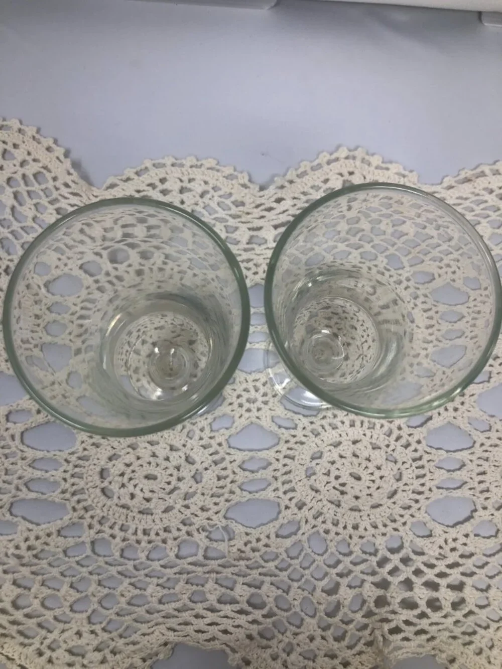 Vintage Clear Footed Wine Glass Goblets – Set of 2